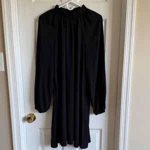 Halogen Black Long-Sleeve Mock Neck Dress